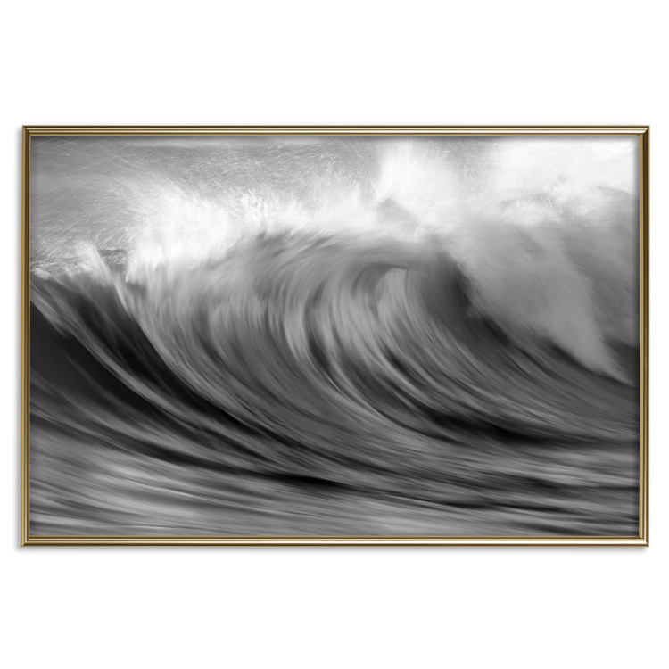 Poster Surfer's Paradise - black and white landscape of a turbulent sea wave 115170 additionalImage 20