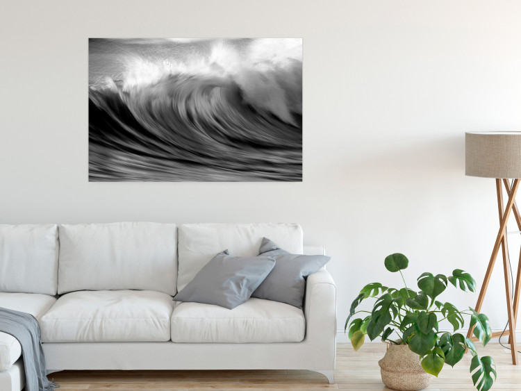 Poster Surfer's Paradise - black and white landscape of a turbulent sea wave 115170 additionalImage 17