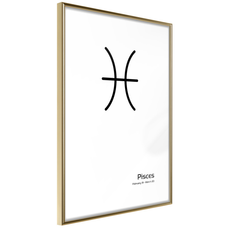 Poster Pisces - simple black and white composition with zodiac sign and text 117070 additionalImage 6
