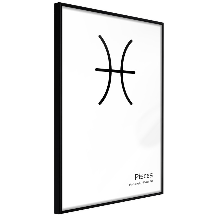 Poster Pisces - simple black and white composition with zodiac sign and text 117070 additionalImage 10