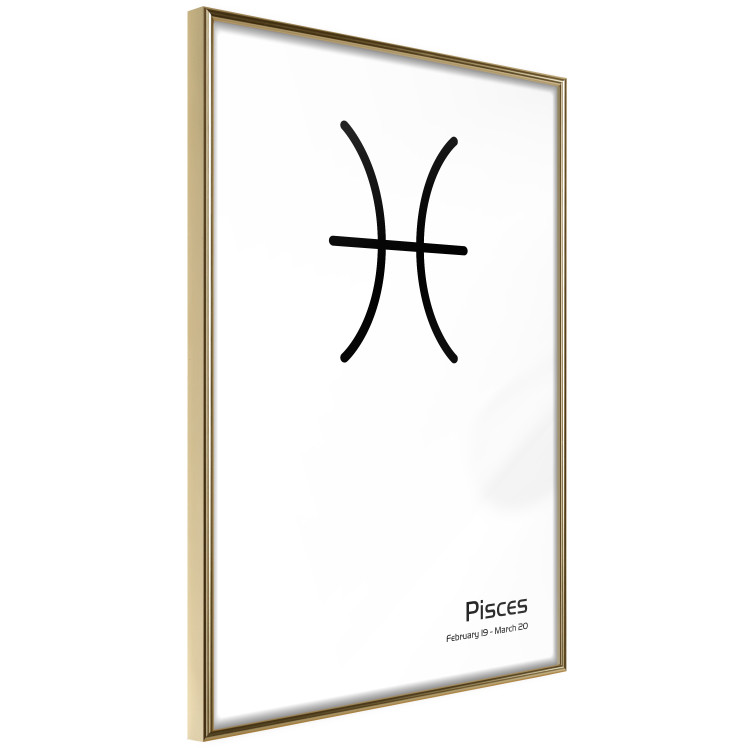 Poster Pisces - simple black and white composition with zodiac sign and text 117070 additionalImage 12