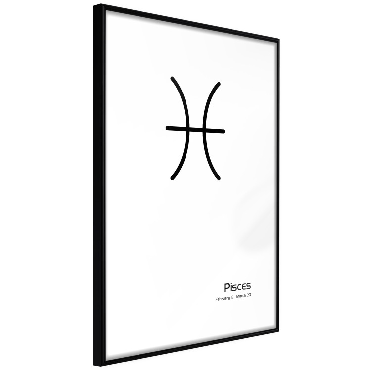 Poster Pisces - simple black and white composition with zodiac sign and text 117070 additionalImage 11