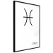 Poster Pisces - simple black and white composition with zodiac sign and text 117070 additionalThumb 10