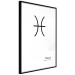 Poster Pisces - simple black and white composition with zodiac sign and text 117070 additionalThumb 11