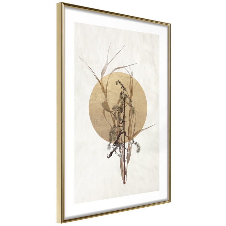 Wall Poster Field Bouquet - beige Japanese-style composition with a circle and plant 117570 additionalImage 8