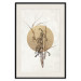 Wall Poster Field Bouquet - beige Japanese-style composition with a circle and plant 117570 additionalThumb 18