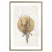 Wall Poster Field Bouquet - beige Japanese-style composition with a circle and plant 117570 additionalThumb 16