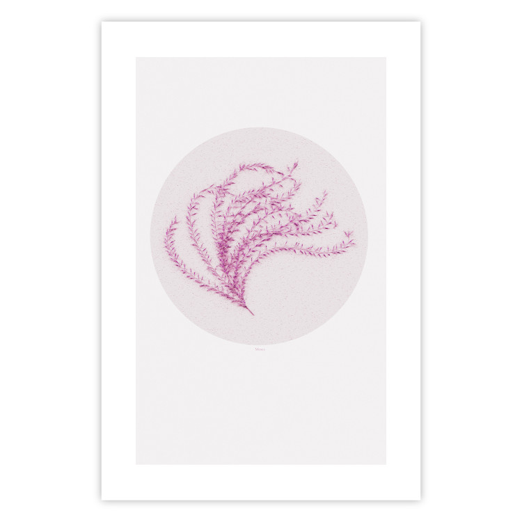 Poster Finesse of Nature - composition with pink plant and a circle on a light background 117770 additionalImage 25