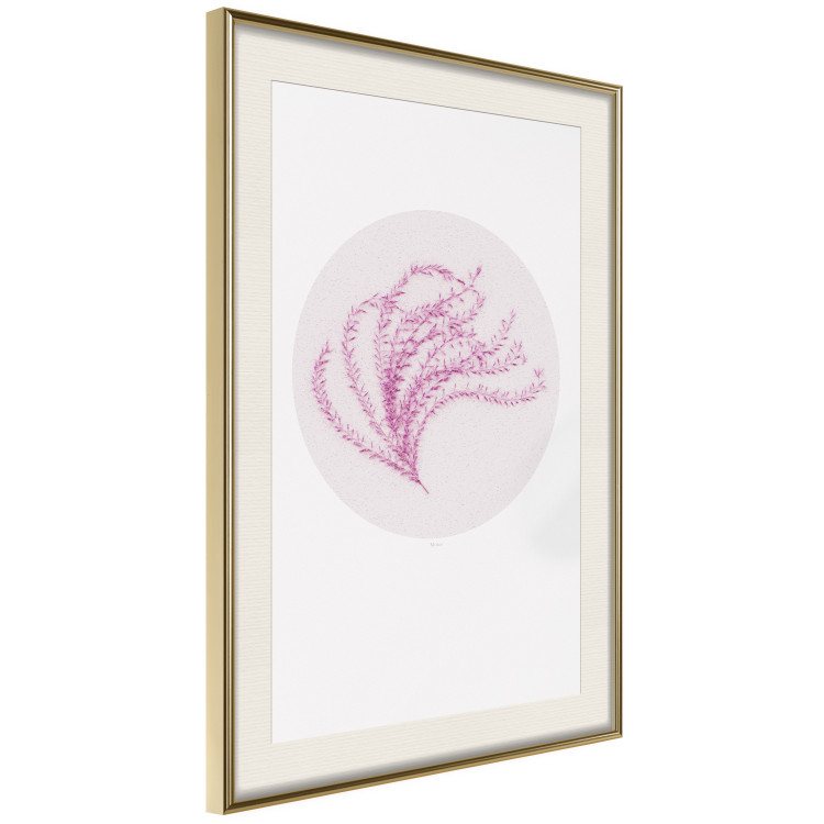 Poster Finesse of Nature - composition with pink plant and a circle on a light background 117770 additionalImage 2