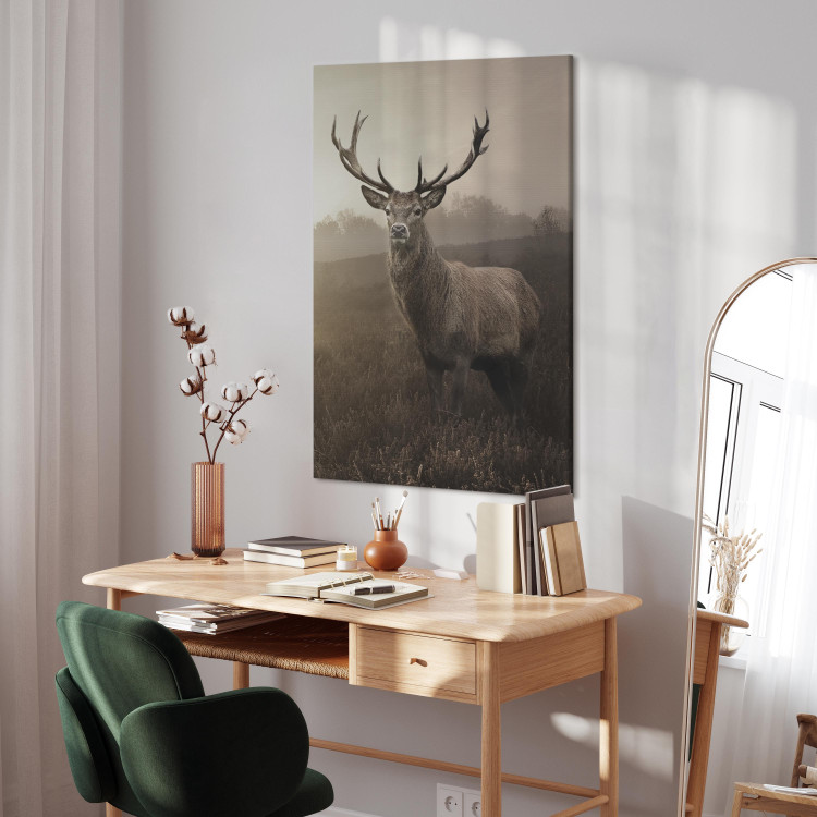 Canvas Art Print Deer in Sepia (1 Part) Vertical 119170 additionalImage 4