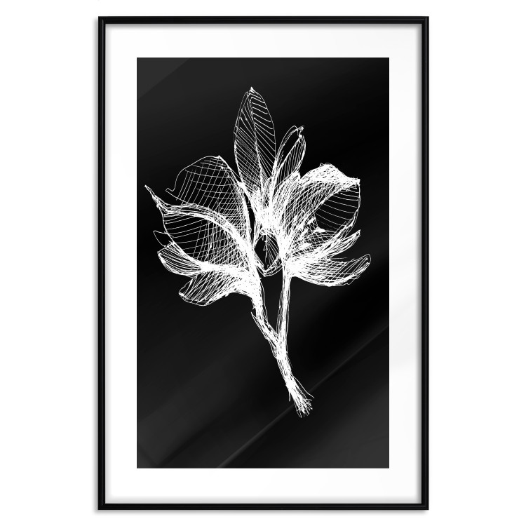Wall Poster Night Flower - black and white composition with a delicate plant motif 119270 additionalImage 14
