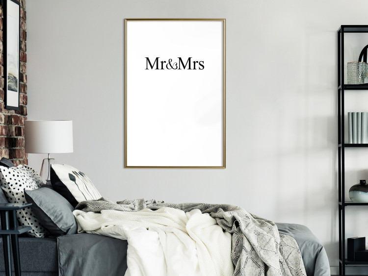 Wall Poster Mr. and Mrs. - black and white simple composition with English text 120470 additionalImage 15
