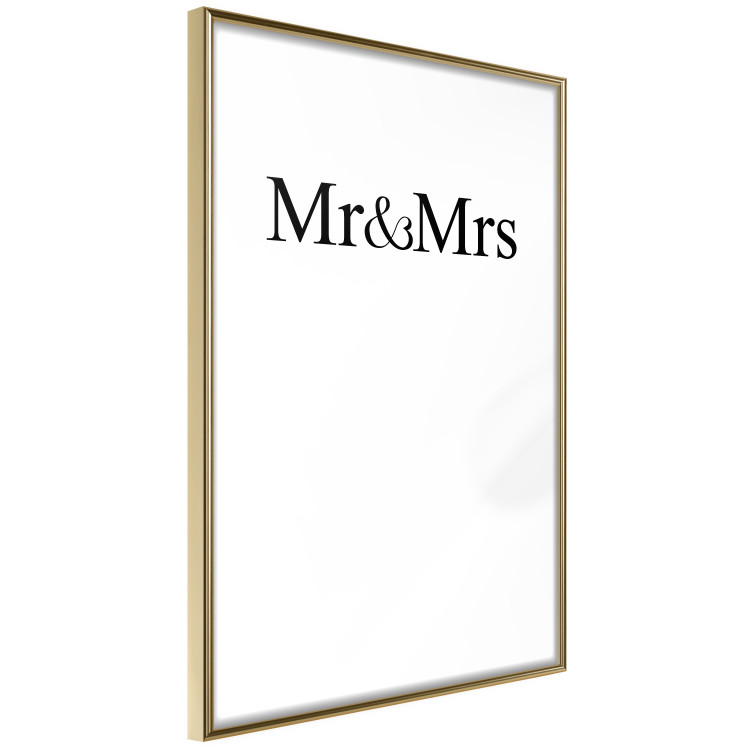 Wall Poster Mr. and Mrs. - black and white simple composition with English text 120470 additionalImage 12