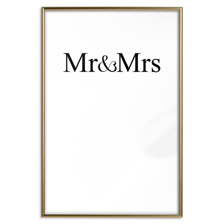 Wall Poster Mr. and Mrs. - black and white simple composition with English text 120470 additionalImage 16