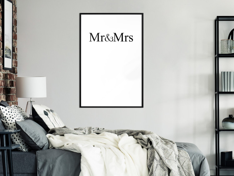 Wall Poster Mr. and Mrs. - black and white simple composition with English text 120470 additionalImage 3