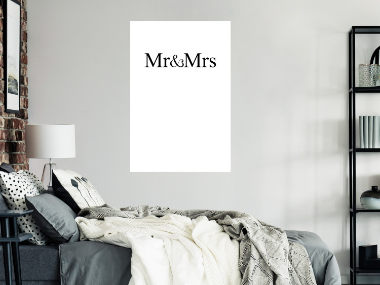 Wall Poster Mr. and Mrs. - black and white simple composition with English text 120470 additionalImage 23