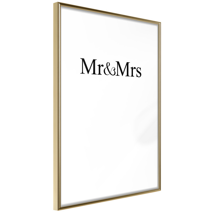 Wall Poster Mr. and Mrs. - black and white simple composition with English text 120470 additionalImage 8