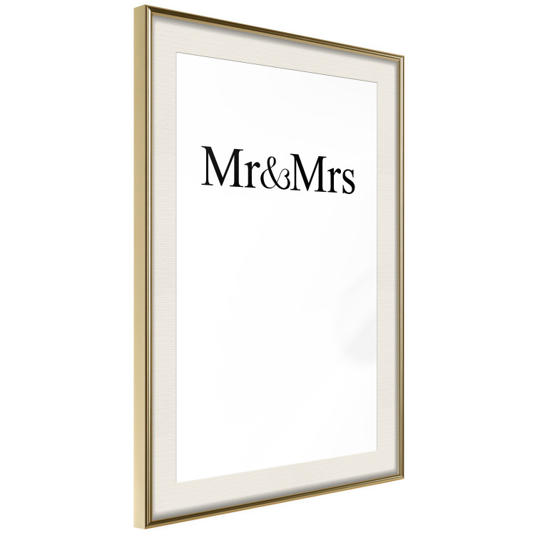 Wall Poster Mr. and Mrs. - black and white simple composition with English text 120470 additionalImage 2