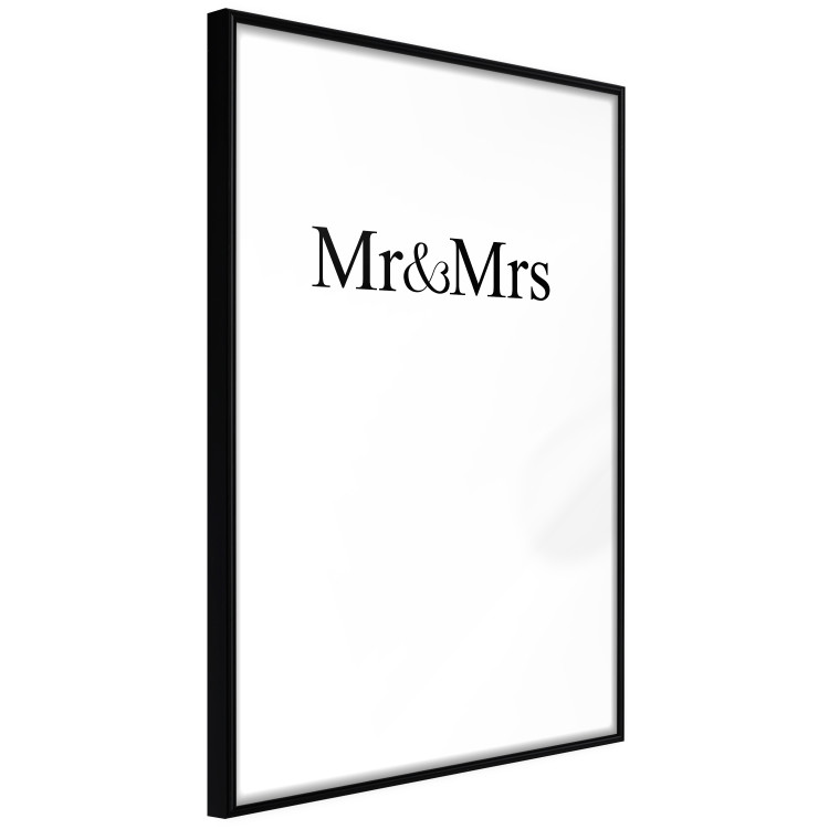 Wall Poster Mr. and Mrs. - black and white simple composition with English text 120470 additionalImage 13