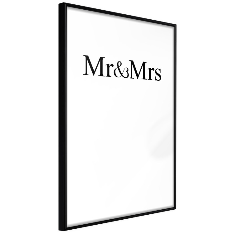 Wall Poster Mr. and Mrs. - black and white simple composition with English text 120470 additionalImage 10