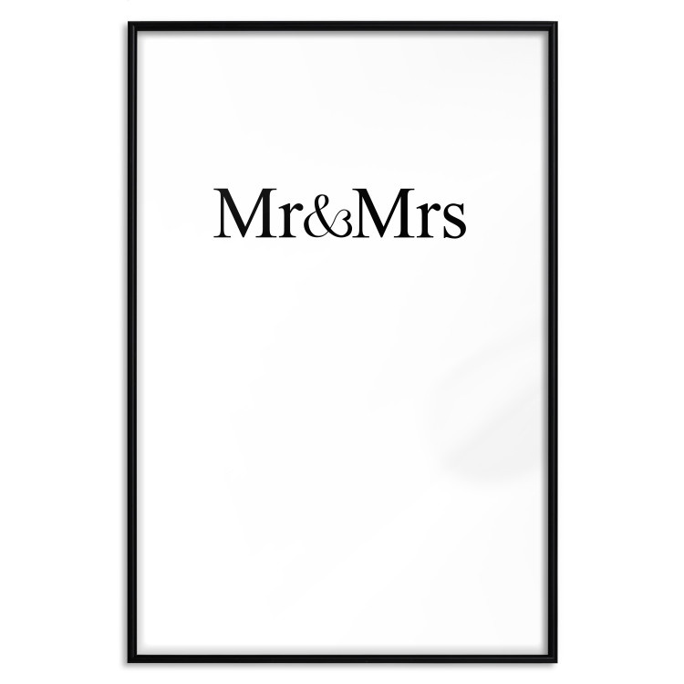 Wall Poster Mr. and Mrs. - black and white simple composition with English text 120470 additionalImage 17