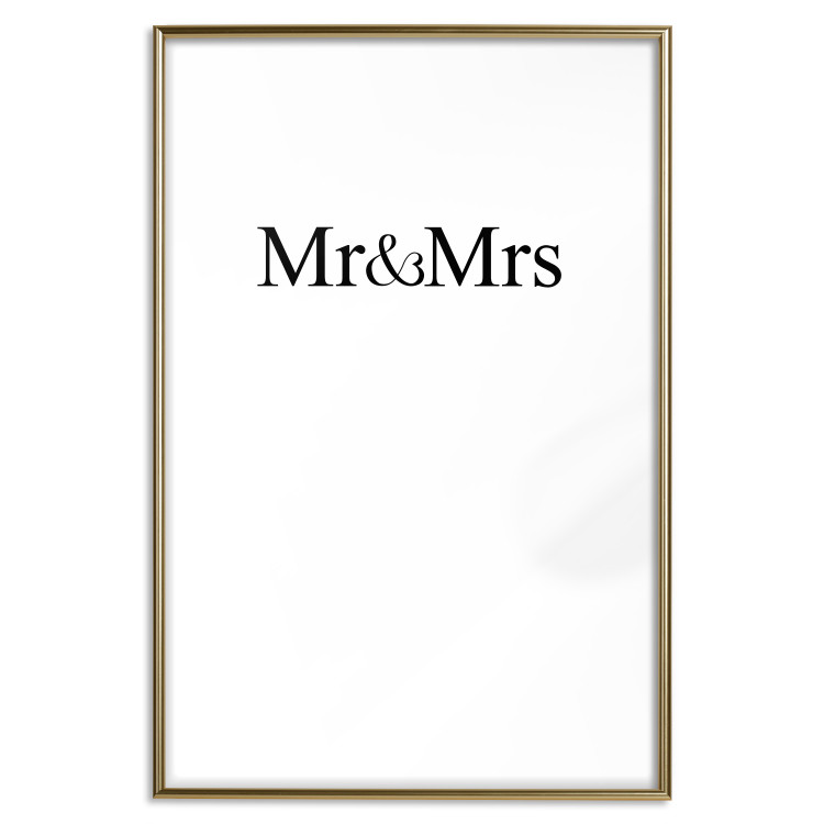 Wall Poster Mr. and Mrs. - black and white simple composition with English text 120470 additionalImage 16