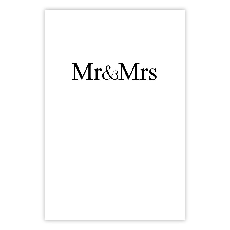 Wall Poster Mr. and Mrs. - black and white simple composition with English text 120470 additionalImage 25