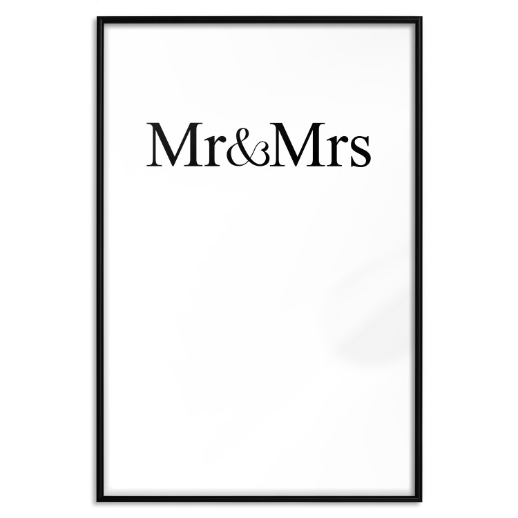 Wall Poster Mr. and Mrs. - black and white simple composition with English text 120470 additionalImage 24