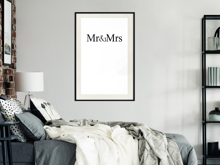 Wall Poster Mr. and Mrs. - black and white simple composition with English text 120470 additionalImage 22