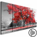 Canvas Autumn in the Park (5 Parts) Narrow Red 122770 additionalThumb 6