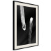 Wall Poster Evening Stroll - white elongated abstract stripes on black background 123670 additionalThumb 3