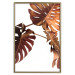 Poster Golden Garden - tropical leaves in copper hue on white background 123770 additionalThumb 16