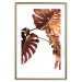 Poster Golden Garden - tropical leaves in copper hue on white background 123770 additionalThumb 14