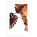 Poster Golden Garden - tropical leaves in copper hue on white background 123770 additionalThumb 19