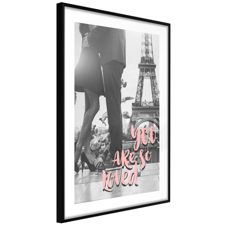 Poster You Are so Loved - pink English text on a background of the Eiffel Tower 125370 additionalImage 13