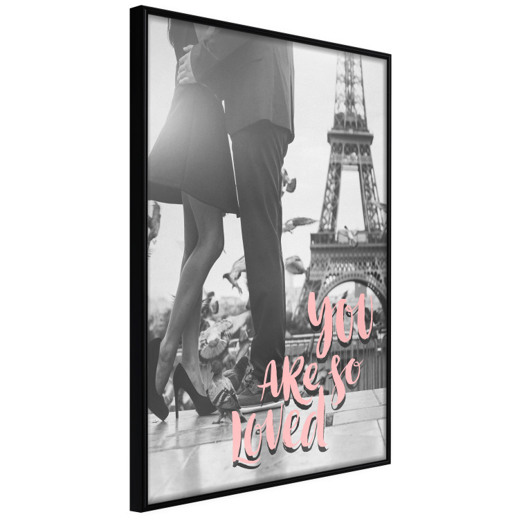 Poster You Are so Loved - pink English text on a background of the Eiffel Tower 125370 additionalImage 10