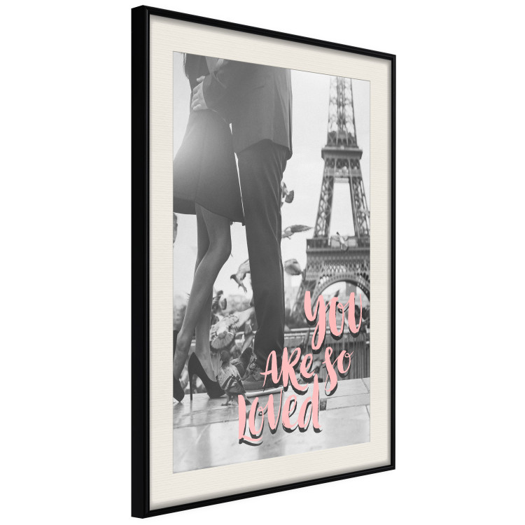 Poster You Are so Loved - pink English text on a background of the Eiffel Tower 125370 additionalImage 3