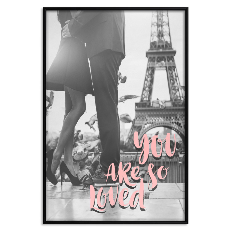 Poster You Are so Loved - pink English text on a background of the Eiffel Tower 125370 additionalImage 24