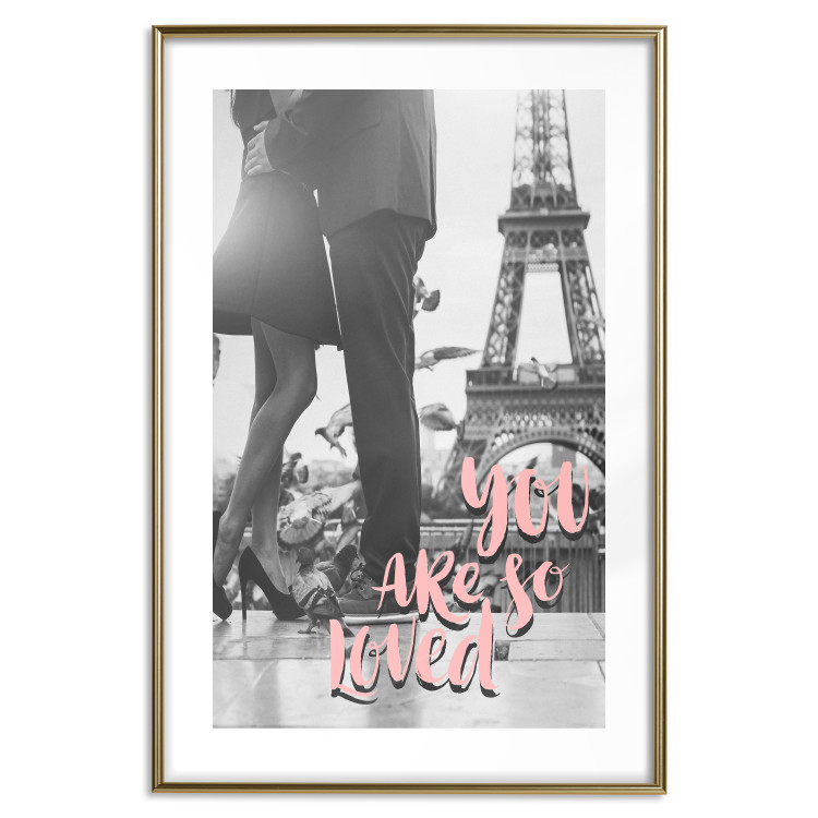 Poster You Are so Loved - pink English text on a background of the Eiffel Tower 125370 additionalImage 16