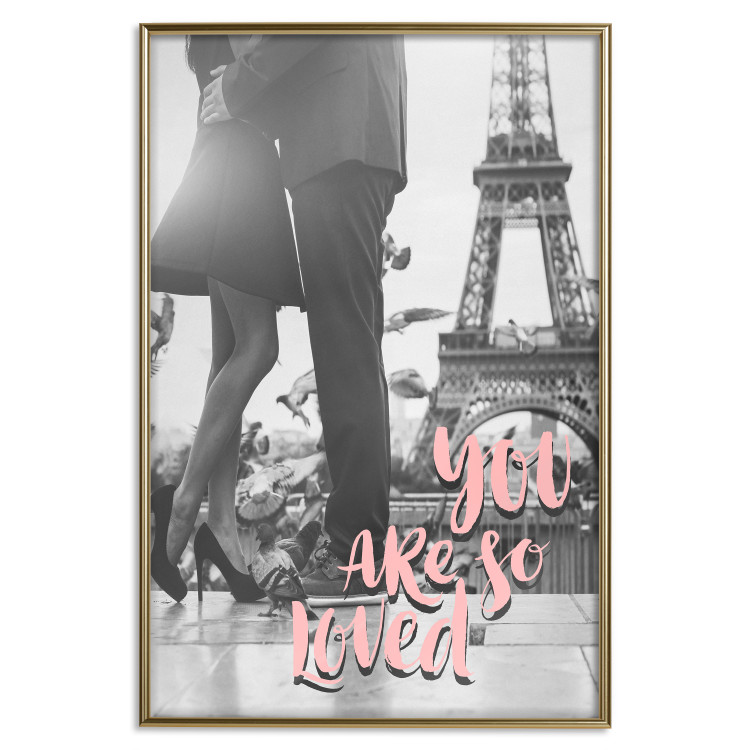 Poster You Are so Loved - pink English text on a background of the Eiffel Tower 125370 additionalImage 20