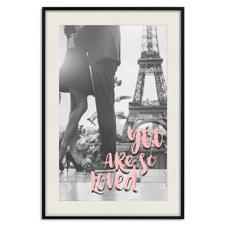 Poster You Are so Loved - pink English text on a background of the Eiffel Tower 125370 additionalImage 18