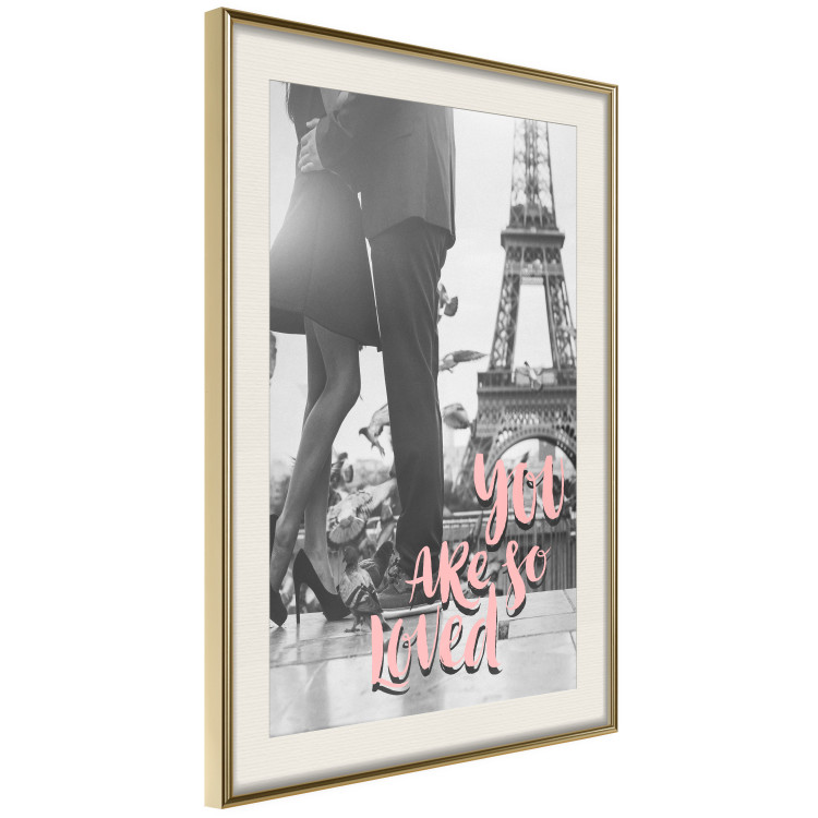 Poster You Are so Loved - pink English text on a background of the Eiffel Tower 125370 additionalImage 2
