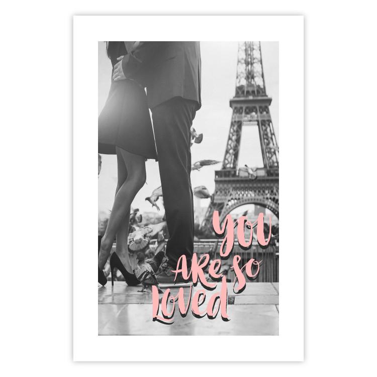 Poster You Are so Loved - pink English text on a background of the Eiffel Tower 125370 additionalImage 25