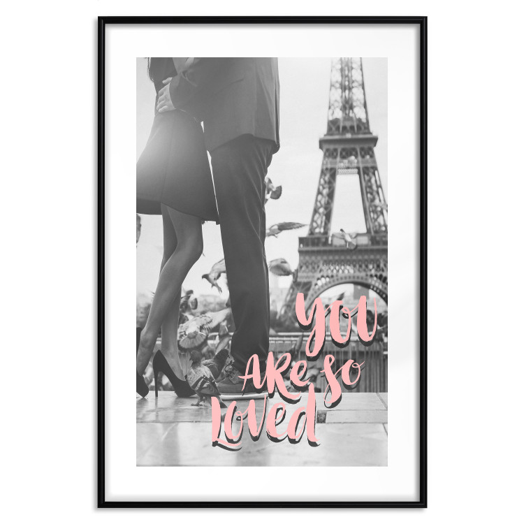 Poster You Are so Loved - pink English text on a background of the Eiffel Tower 125370 additionalImage 15