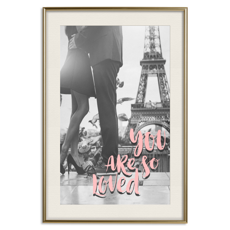Poster You Are so Loved - pink English text on a background of the Eiffel Tower 125370 additionalImage 19