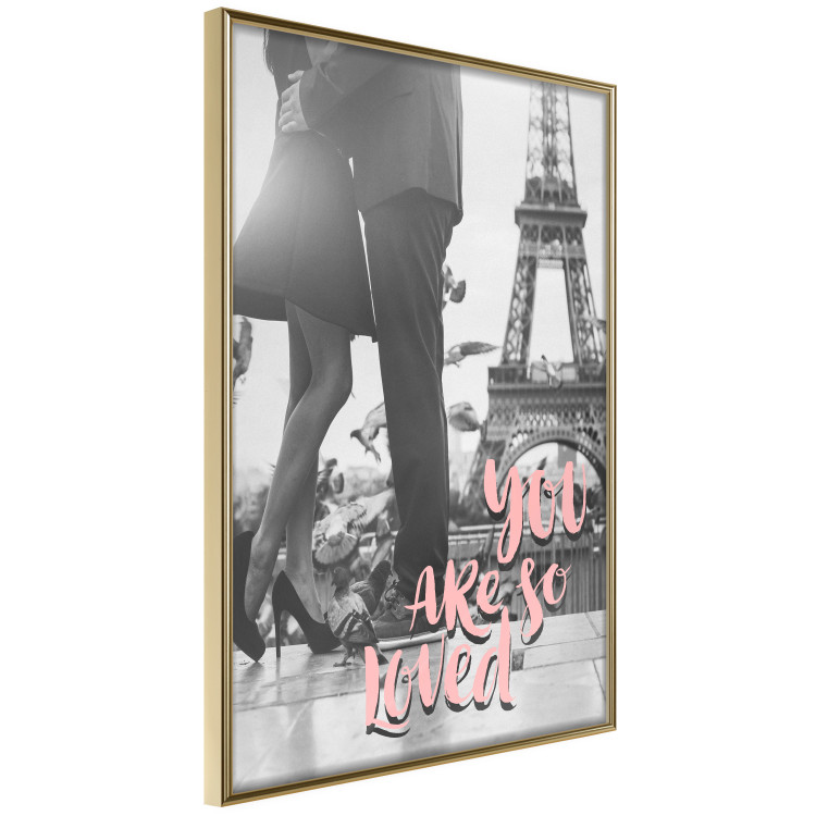 Poster You Are so Loved - pink English text on a background of the Eiffel Tower 125370 additionalImage 12