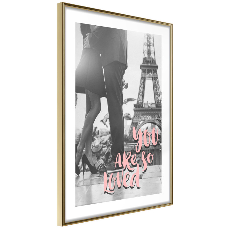 Poster You Are so Loved - pink English text on a background of the Eiffel Tower 125370 additionalImage 8