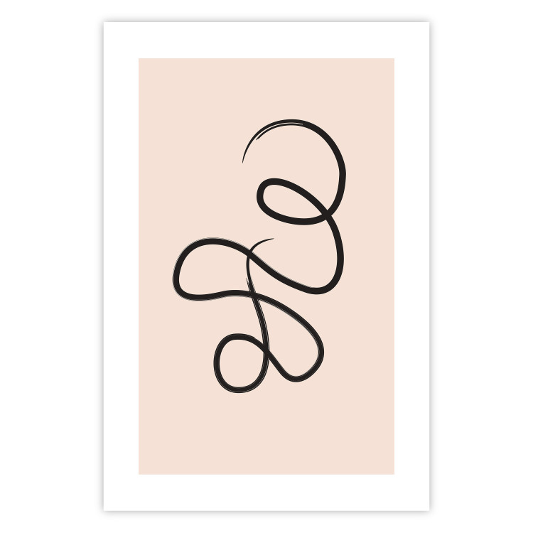 Wall Poster Loop of Thoughts - abstract line art of a twisted line on a pastel background 125670 additionalImage 19
