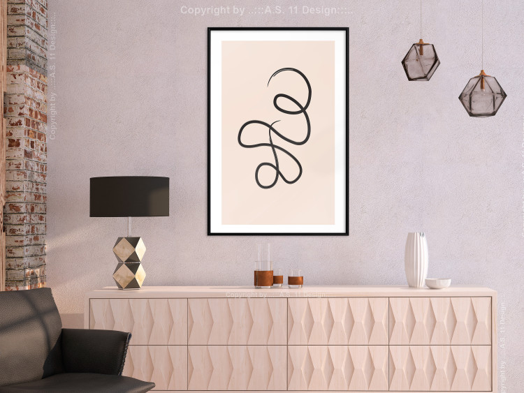 Wall Poster Loop of Thoughts - abstract line art of a twisted line on a pastel background 125670 additionalImage 4