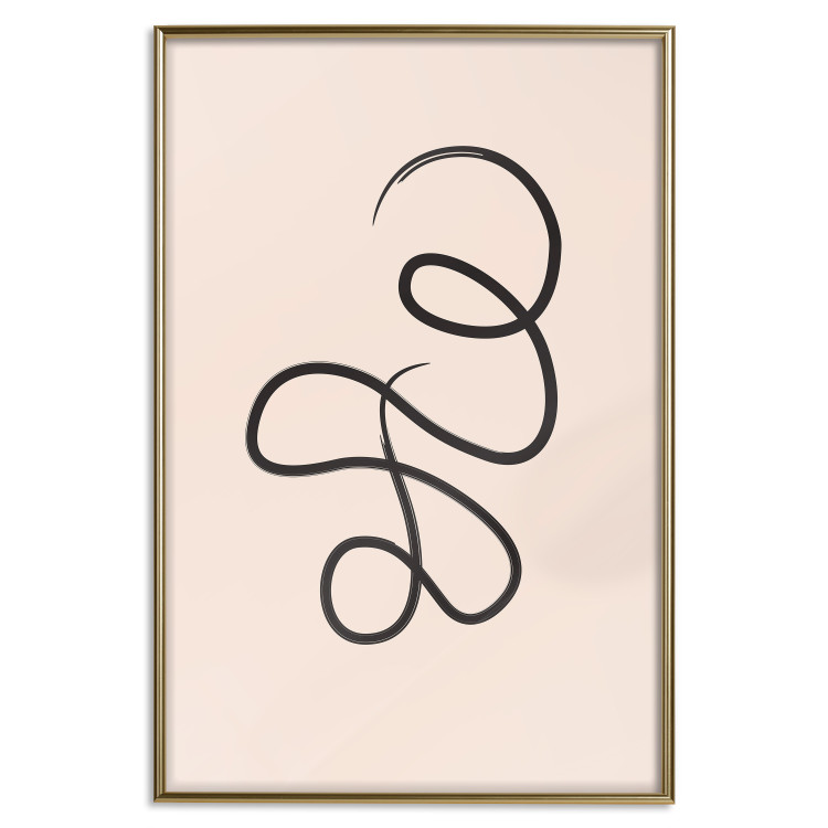 Wall Poster Loop of Thoughts - abstract line art of a twisted line on a pastel background 125670 additionalImage 16
